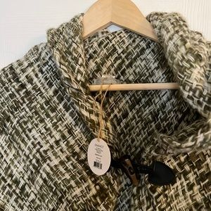 Demdaco Tweed Taupe Acrylic Poncho